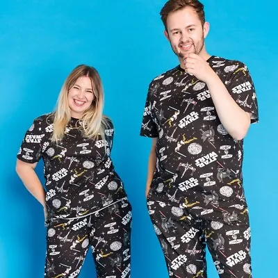 Buy Official Star Wars All Over Print Pyjamas : S,M,L,XL • 29.99£