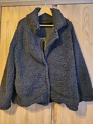 Buy Ladies Black Teddy Style Coat XXL • 0.99£