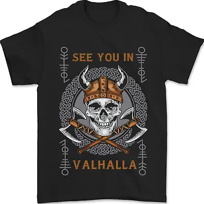 Buy See You In Valhalla Viking Skull And Symbols Mens T-Shirt 100% Cotton • 8.49£