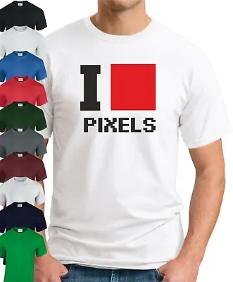 Buy I HEART PIXELS T-SHIRT > Funny Slogan Novelty Mens Geeky Gift Geek • 9.49£