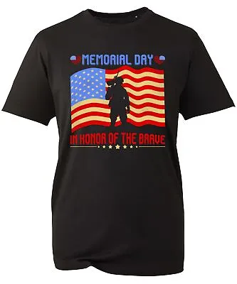 Buy Memorial Day T-Shirt Armed Forced Day In Honor Of The Brave Remembrance Day Top • 8.99£