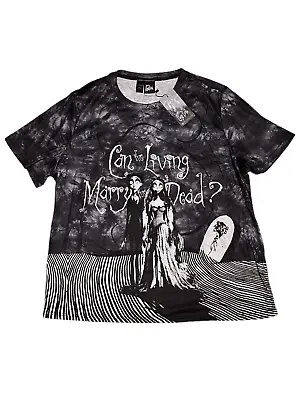 Buy New Tim Burton Corpse Bride ROMWE Plus Tie Dye Victor & Emily Graphic Tee 1XL 14 • 19£