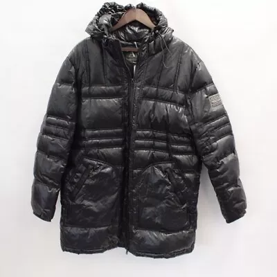 Buy Men's ARMANI EXCHANGE Black Longline Hooded Puffer Jacket Size L - N09 • 9.99£
