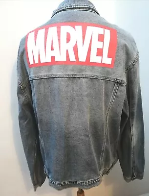 Buy Marvel Denim Jean Jacket Divided H&M Size Xl  • 29.99£