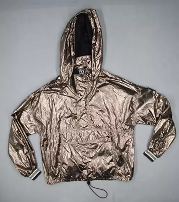 Buy Ivy Park Jacket Womens Small Metallic Gold 1/4 Zip Anorak Hooded Lightweight • 47.67£