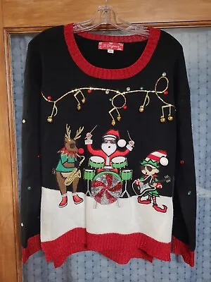 Buy 33 Degrees Womens Santa UGLY Christmas Sweater Santa Size Small NWT • 9.45£