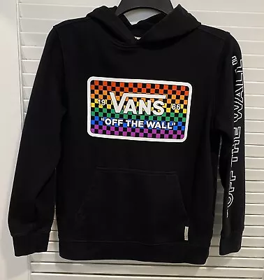 Buy VANS Hoodie Youth M Pullover Front Pocket Black Colorful • 9.45£