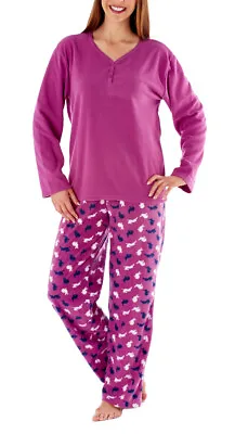 Buy Ladies Soft Warm Cute Winter Cosy Fleece Long Rabbit Pyjama Set • 19.99£