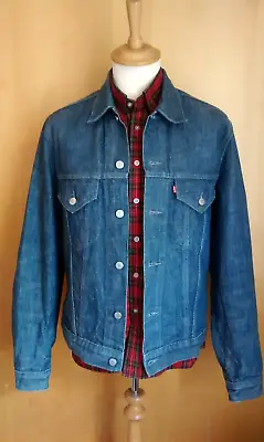 Buy Vintage Levis 70500 Medium Large Blue Grey  Denim Slim Fit Trucker Jacket • 49.99£
