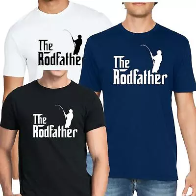 Buy The Rodfather Mens T Shirt Funny Joke Parody Godfather Fishing Man Fathers Day * • 8.99£