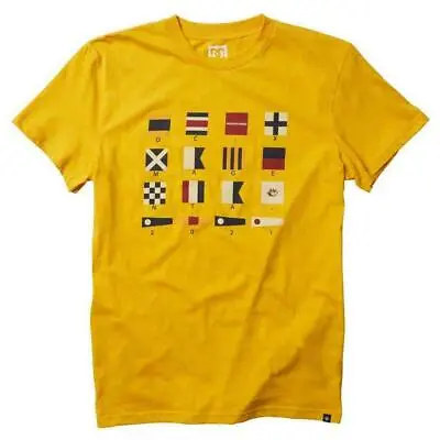 Buy DC Shoes X Magenta Flags T-Shirt Golden Rod Size XL NEW • 13.50£