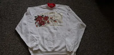 Buy VINTAGE White Silent Night Music Notes Christmas New Year, Jumper, Sweater • 14.99£