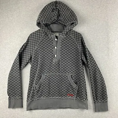 Buy Vans Hoodie Boys XL Gray Scull Buttons Check Fleece Pullover Dark Wash Casual    • 11.80£