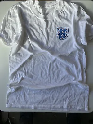 Buy England Football White T Shirt Small Age 10-12 • 0.99£