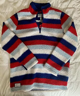 Buy Joules Boys Size 11-12 Striped Sherpa Pullover Sweatshirt (Help For Heroes) • 15.36£
