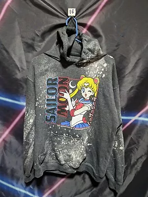 Buy Sailor Moon Moonlight Messenger Speckled Hoodie Sweatshirt L Bleached  • 23.62£