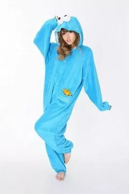 Buy Cookie Monster Blue Sesame Street Union One Bodysuit Pyjama Sleeper Suit - Large • 24.99£