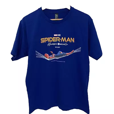 Buy Spider-Man Homecoming T Shirt Mens Size Medium Movie Promo Rare Blue • 25.28£