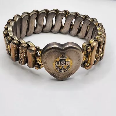 Buy Vintage Sweetheart Expansion Bracelet USN Gloria USA 5  • 99.43£
