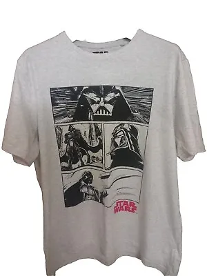 Buy Official Star Wars - Darth Vader Comic Styled Black Print Grey T Shirt I Mens XL • 9.95£