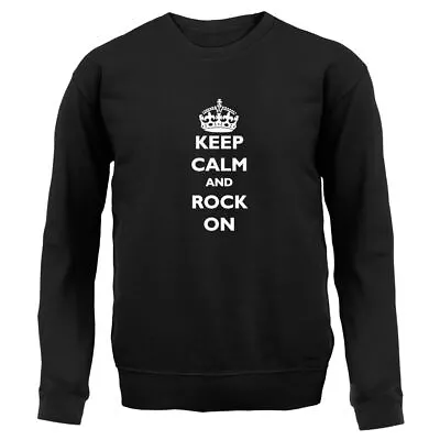 Buy Keep Calm And Rock On - Adult Hoodie / Sweater - Music Festival Gig Band Love • 21.95£