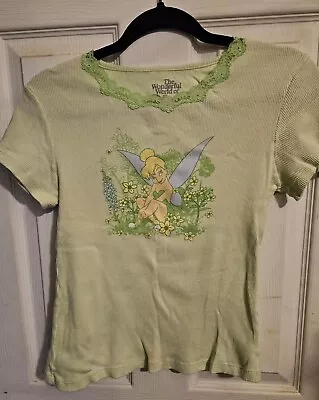 Buy Tinkerbell Shirt Junior Size Small Green Disney  • 7.58£