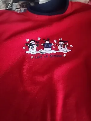 Buy Ugly Christmas Fleece Pullover C&B Sport  Sweatshirt Snowman Let It Snow  • 22.19£