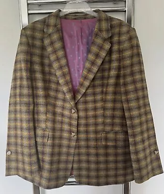 Buy Regent Tweed Jacket Blazer Size 20 Green Brown Blue Burgundy Metallic Thread  • 17.99£