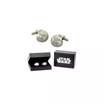 Buy Star Wars Death Star Chrome Cufflinks With Gift Box Perfect Men's Gift Silver SW • 5.49£