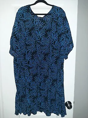 Buy MIB Making It Big Size K Womens Top Blouse Tunic  Black & Perwinkle Blue Fern • 42.41£