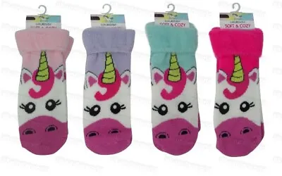 Buy Ladies Bed Socks 4 Pairs Womens Adults Unicorn Luxury Brushed Thermal Slippers • 7.85£