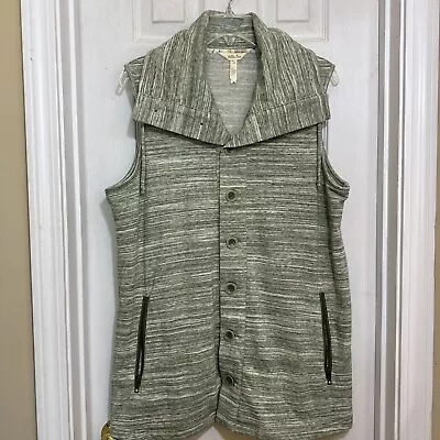 Buy Matilda Jane Women's Large Green Out The Door Heather Vest Sweatshirt Button Up • 19.30£