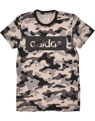 Buy ADIDAS Mens Graphic T-Shirt Top Small Grey Camouflage Cotton FH15 • 12.30£