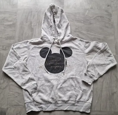 Buy Disney Mickey Mouse Small Light Grey Pullover Jersey Hoodie H&M Ladies Hooded • 4.99£