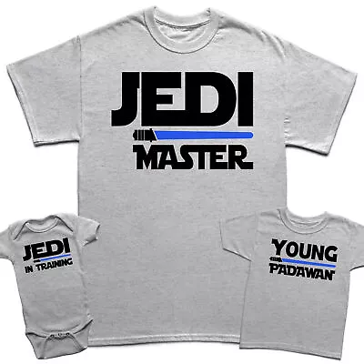 Buy Jedi Master And Young Padawan Fathers Day Kids Matching T-Shirts Top #FD • 13.49£