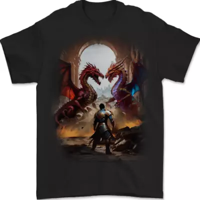 Buy Fantasy Dragons Mens T-Shirt 100% Cotton • 8.49£