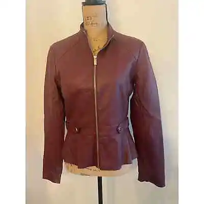Buy New York & Company Purple Faux Leather Jacket Size Medium • 23.75£