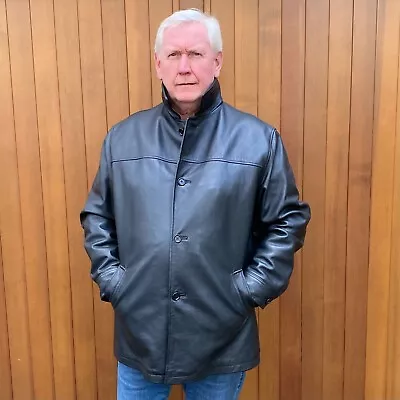 Buy Black Leather Jacket GAP 3/4 Length • 84£