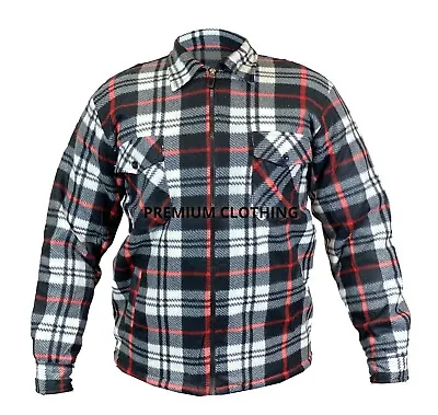 Buy Mens Quilted Fleece Lined LUMBERJACK Work Flannel Jacket Thick Warm GIFT C • 16.99£