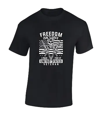 Buy Freedom Isn't Free Mens T Shirt Skull Solider War Veteran Army Design Gift Top • 8.99£