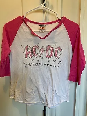Buy Junk Food ACDC For Those About To Rock! 3/4 Sleeve Kids XL(12) Button Collar • 7.87£