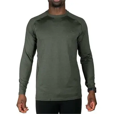Buy More Mile Mens Train To Run Running Top Green Long Sleeve T-Shirt Gym Training • 11.90£