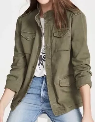Buy Anine Bing Women Size XS Cotton Canvas Army Utility Jacket-Zip Up-4 Pocket-Green • 105.20£