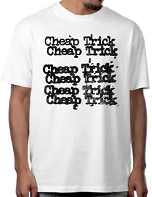 Buy CHEAP TRICK - Stacked Logo On White - T-shirt - NEW - XLARGE ONLY • 25.28£