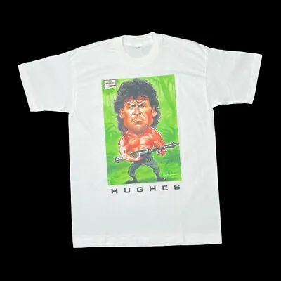 Buy Vintage Screen Stars MARK HUGHES AS RAMBO Football Single Stitch T-Shirt Medium • 30£