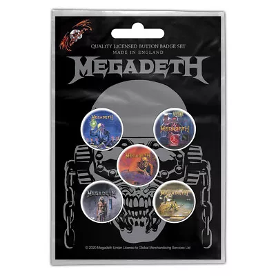Buy Megadeth Vic Rattlehead Button Badge Pack Set Official Metal Rock Band Merch • 8.06£