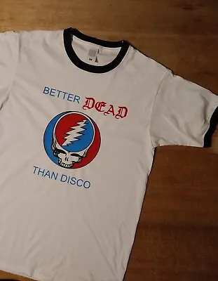 Buy Grateful Dead Better Dead Than Disco Ringer T-shirt Rare Vintage Style Vinyl LP • 20£