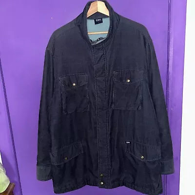 Buy Cotton Traders Corduroy Chore Jacket Lightly Padded Zip Up Navy Blue Size Large • 18£