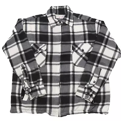Buy Vintage Plaid Fleece Jacket Sherpa Lined | Medium | Check Flannel Overshirt • 15.39£