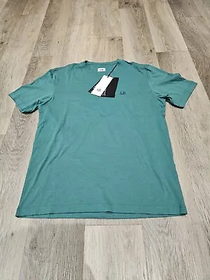 Buy CP COMPANY Short Sleeve Basic Logo T Shirt Size Medium 48 Spruce Green • 53.95£